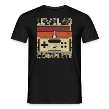 Level 40 komplett Geschenk 40 Jahre Geburtstag - Männer T-Shirt - Schwarz - Vorne - AI Model Male 178 light (178cm)