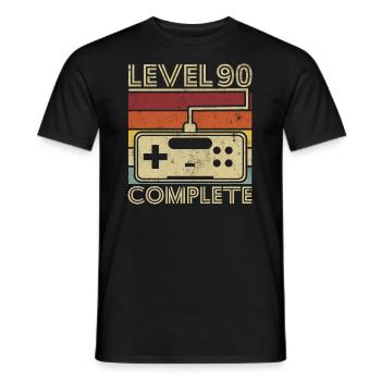 Level 90 complete Gift 90 years Birthday - Men's T-Shirt - black - Front - AI Model Male 178 light (178cm)
