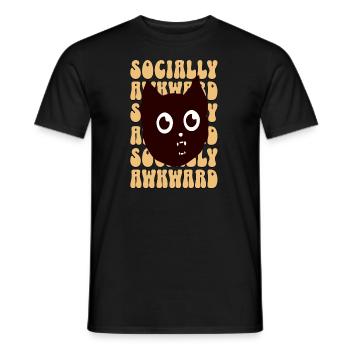 Funny Cat I Have Social Anxiety - Men's T-Shirt - black - Front - AI Model Male 178 light (178cm)