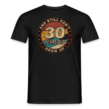 30th Anniversary Gift Retro 30th Birthday - Men's T-Shirt - black - Front - AI Model Male 178 light (178cm)