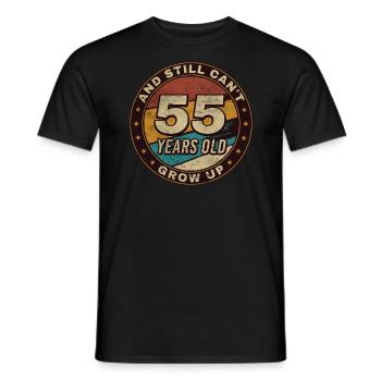 55th Anniversary Gift Retro 55th Birthday - Men's T-Shirt - black - Front - AI Model Male 178 light (178cm)
