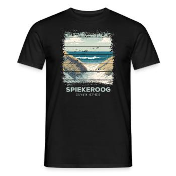 Insel Spiekeroog Nordsee Meer - Männer T-Shirt - Schwarz - Vorne - AI Model Male 178 light (178cm)