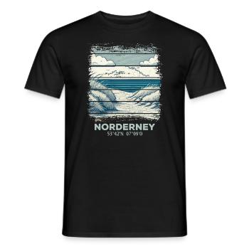 Insel Norderney Nordsee Strand - Männer T-Shirt - Schwarz - Vorne - AI Model Male 178 light (178cm)