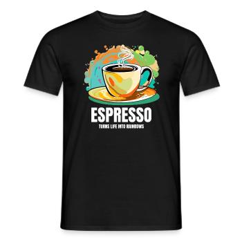 Café Espresso Mug Barista Pop Art - T-shirt homme - noir - Devant - AI Model Male 178 light (178cm)