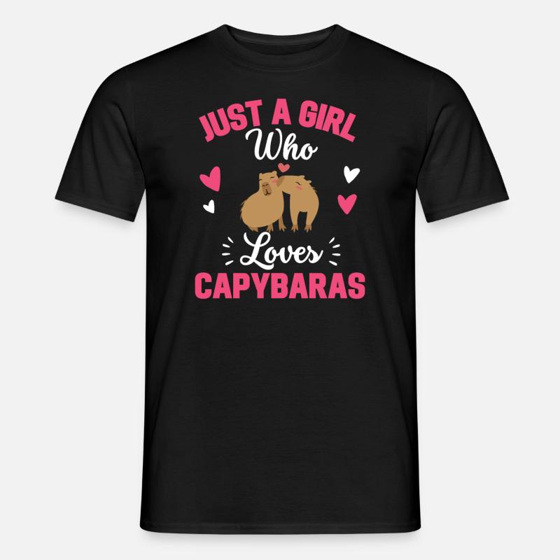 Capybara Mädchen - Männer T-Shirt - Schwarz