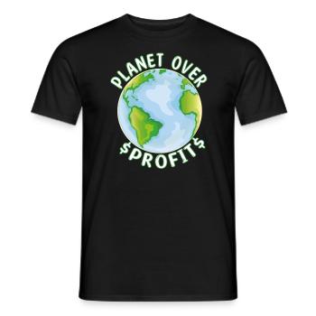 Planet over profit - Nature conservation Climate change - Men's T-Shirt - black - Front - AI Model Male 178 light (178cm)