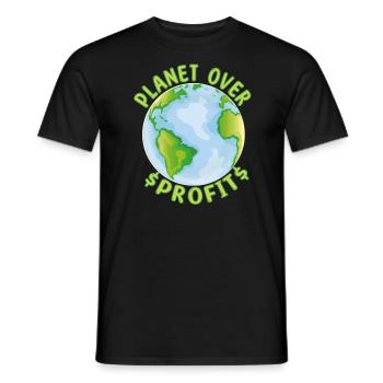 La planète avant le profit - Jour de la Terre Changement climatique - T-shirt homme - noir - Devant - AI Model Male 178 light (178cm)