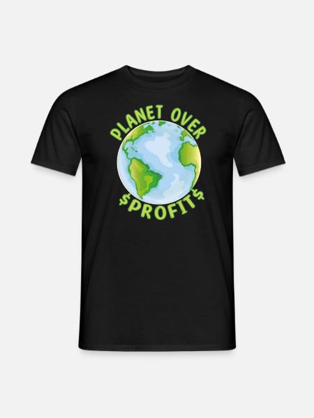 Planet over profit - Earth Day Klimawandel - Männer T-Shirt - Schwarz