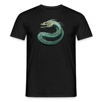 The Midgard Serpent Jormungandr - Men's T-Shirt - black - Front - AI Model Male 178 light (178cm)