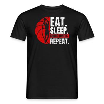 Basketball Manger Sommeil Shoot Threes Répéter Sport - T-shirt homme - noir - Devant - AI Model Male 178 light (178cm)