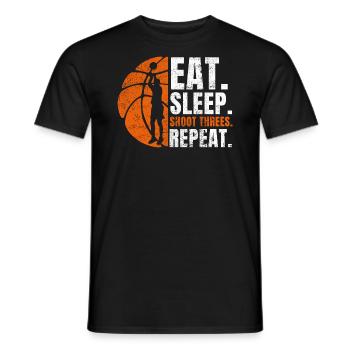 Basketball Manger Sommeil Shoot Threes Répéter Sport - T-shirt homme - noir - Devant - AI Model Male 178 light (178cm)