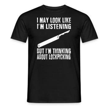 J’ai peut-être l’air d’écouter - Achtebahn fahren - T-shirt homme - noir - Devant - AI Model Male 178 light (178cm)