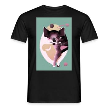 Astral Feline - Men's T-Shirt - black - Front - AI Model Male 178 light (178cm)