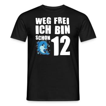 12. Geburtstag Delfin 12 Jahre alt Geschenk - Männer T-Shirt - Schwarz - Vorne - AI Model Male 178 light (178cm)