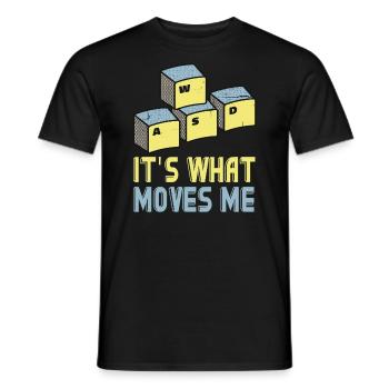WASD c’est ce qui me touche - Gaming Gamer Geek - T-shirt homme - noir - Devant - AI Model Male 178 light (178cm)