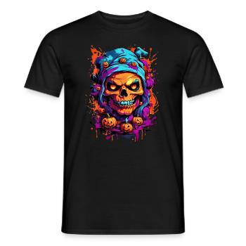 Halloween Skull Blankovorlage 2.0 - Männer T-Shirt - Schwarz - Vorne - AI Model Male 178 light (178cm)