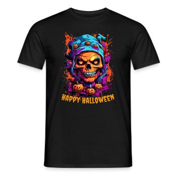 Halloween Skull Design 2.1 - Männer T-Shirt - Schwarz - Vorne - AI Model Male 178 light (178cm)