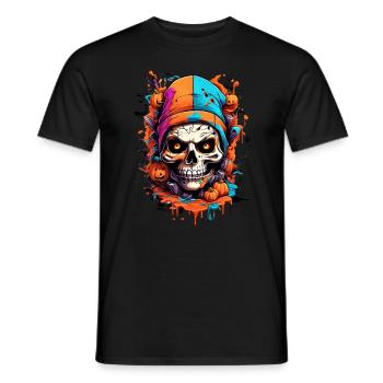 Halloween Skull Blankovorlage 3.0 - Männer T-Shirt - Schwarz - Vorne - AI Model Male 178 light (178cm)