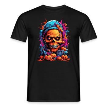 Halloween Skull Blankovorlage 4.0 - Männer T-Shirt - Schwarz - Vorne - AI Model Male 178 light (178cm)