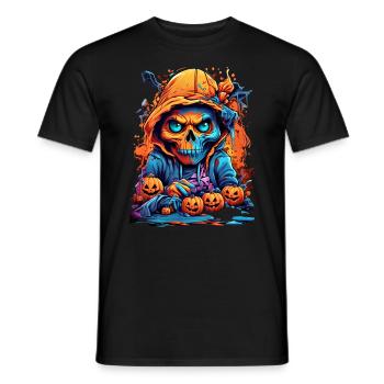 Halloween Skull Blankovorlage 5.0 - Männer T-Shirt - Schwarz - Vorne - AI Model Male 178 light (178cm)