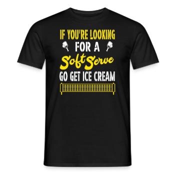 If you're looking for a soft serve - pickleball - Men's T-Shirt - black - Front - AI Model Male 178 light (178cm)