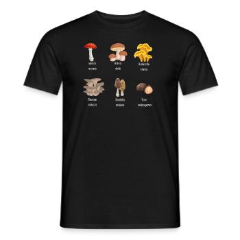 Ernte Ernte Pilz Natur Mykologie - Männer T-Shirt - Schwarz - Vorne - AI Model Male 178 light (178cm)
