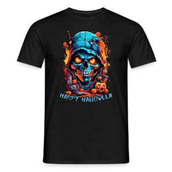 Conception du crâne d’Halloween 6.1 - T-shirt homme - noir - Devant - AI Model Male 178 light (178cm)