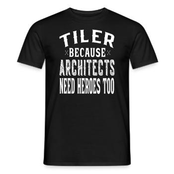 Carrelage parce que les architectes ont aussi besoin de héros - T-shirt homme - noir - Devant - AI Model Male 178 light (178cm)