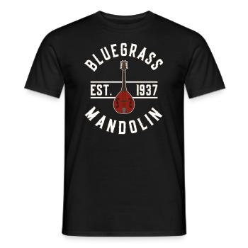 Bluegrass Mandolin EST 1937 Bluegrass Musik - Männer T-Shirt - Schwarz - Vorne - AI Model Male 178 light (178cm)