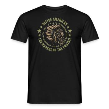 Prairie amérindienne - T-shirt homme - noir - Devant - AI Model Male 178 light (178cm)