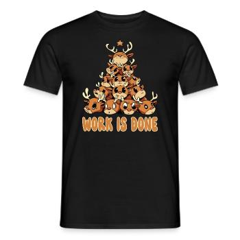 Le travail est fait Sapin de Noël de renne - T-shirt homme - noir - Devant - AI Model Male 178 light (178cm)