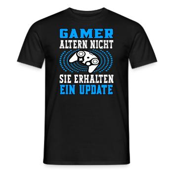 Gamer altern nicht sie erhalten ein Update - Männer T-Shirt - Schwarz - Vorne - AI Model Male 178 light (178cm)