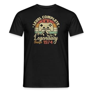 1974 Komplettes Level-Geburtstagsgeschenk - 1974 - Männer T-Shirt - Schwarz - Vorne - AI Model Male 178 light (178cm)