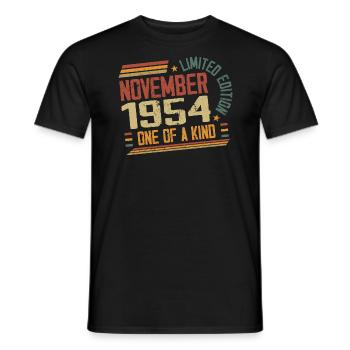 Awesome Since November 1954 Birthday Gift - Men's T-Shirt - black - Front - AI Model Male 178 light (178cm)