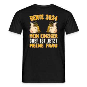 Rente 2024 Frau ist Chef Rentner Pensionär - Männer T-Shirt - Schwarz - Vorne - AI Model Male 178 light (178cm)