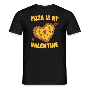 Pizza is my valentine Valentine's Day Pizza - Men's T-Shirt - black - Front - AI Model Male 178 light (178cm)