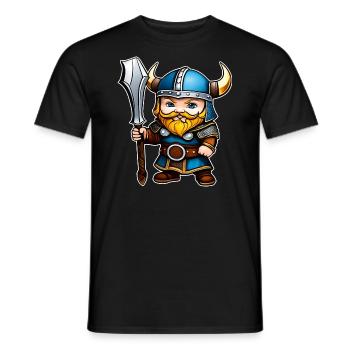 Cute little Viking - Men's T-Shirt - black - Front - AI Model Male 178 light (178cm)