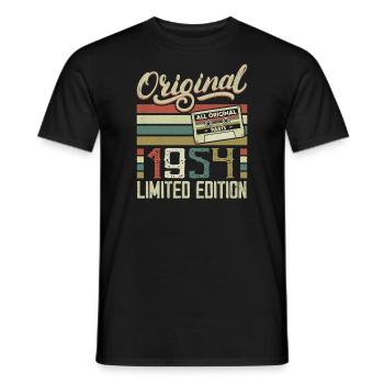 Vintage 1954 Retro Birthday Gift 1954 - Men's T-Shirt - black - Front - AI Model Male 178 light (178cm)