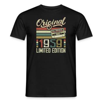 Vintage 1959 Retro Birthday Gift 1959 - Men's T-Shirt - black - Front - AI Model Male 178 light (178cm)