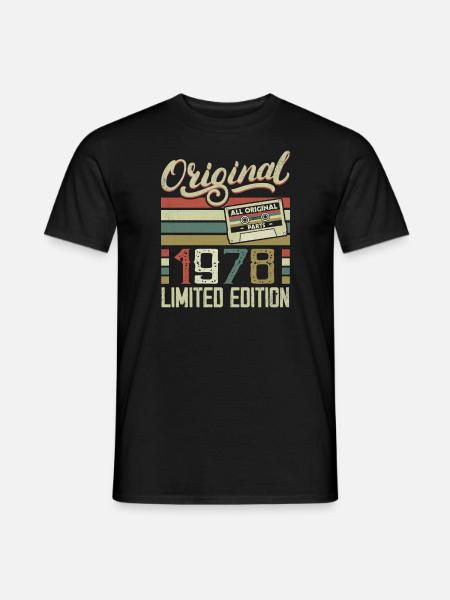 Jahrgang 1978 Retro 1978 Geburtstagsgeschenk - Männer T-Shirt - Schwarz