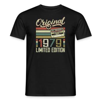 Vintage 1979 Retro Birthday Gift 1979 - Men's T-Shirt - black - Front - AI Model Male 178 light (178cm)