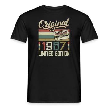 Vintage 1967 Retro Birthday Gift 1967 - Men's T-Shirt - black - Front - AI Model Male 178 light (178cm)