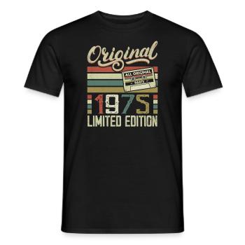 Jahrgang 1975 Retro Geburtstagsgeschenk 1975 - Männer T-Shirt - Schwarz - Vorne - AI Model Male 178 light (178cm)