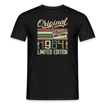 Jahrgang 1984 Retro 1984 Geburtstagsgeschenk - Männer T-Shirt - Schwarz - Vorne - AI Model Male 178 light (178cm)