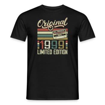 Vintage 1999 Retro 1999 Birthday Gift - Men's T-Shirt - black - Front - AI Model Male 178 light (178cm)