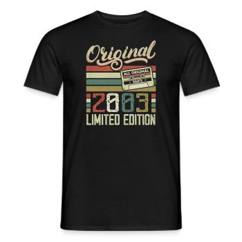 Vintage 2003 Cadeau D'anniversaire Rétro 2003 - T-shirt homme - noir - Devant - AI Model Male 178 light (178cm)