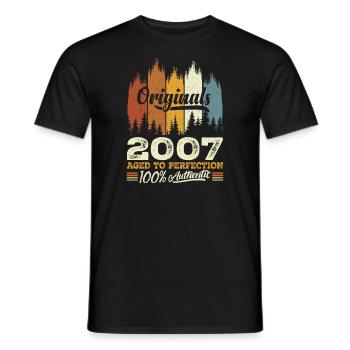 2007 Vintage Original 2007 Geburtstagsgeschenk - Männer T-Shirt - Schwarz - Vorne - AI Model Male 178 light (178cm)