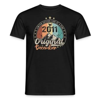 December 2011 Birthday Gift - December 2011 - Men's T-Shirt - black - Front - AI Model Male 178 light (178cm)