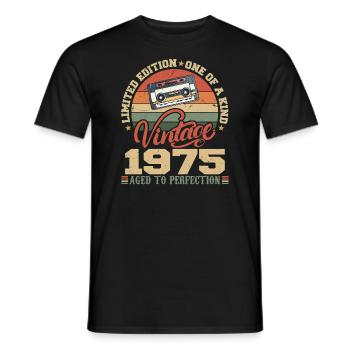 Jahrgang 1975 Retro Geburtstagsgeschenk 1975 - Männer T-Shirt - Schwarz - Vorne - AI Model Male 178 light (178cm)