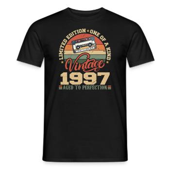 Jahrgang 1997 Retro Geburtstagsgeschenk 1997 - Männer T-Shirt - Schwarz - Vorne - AI Model Male 178 light (178cm)